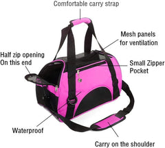 ZaneSun transportín para gato rosa, material 600D Oxford ligero y duradero.