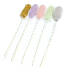 Juguete ZAYLUMO para gatos: varita con pelo de conejo para juego interactivo.