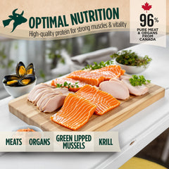 ZEAL Canadá omega-3 para piel y pelaje saludables con salmón.