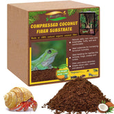 ZeeDix sustrato de coco expandiéndose al remojar para cama de reptiles.