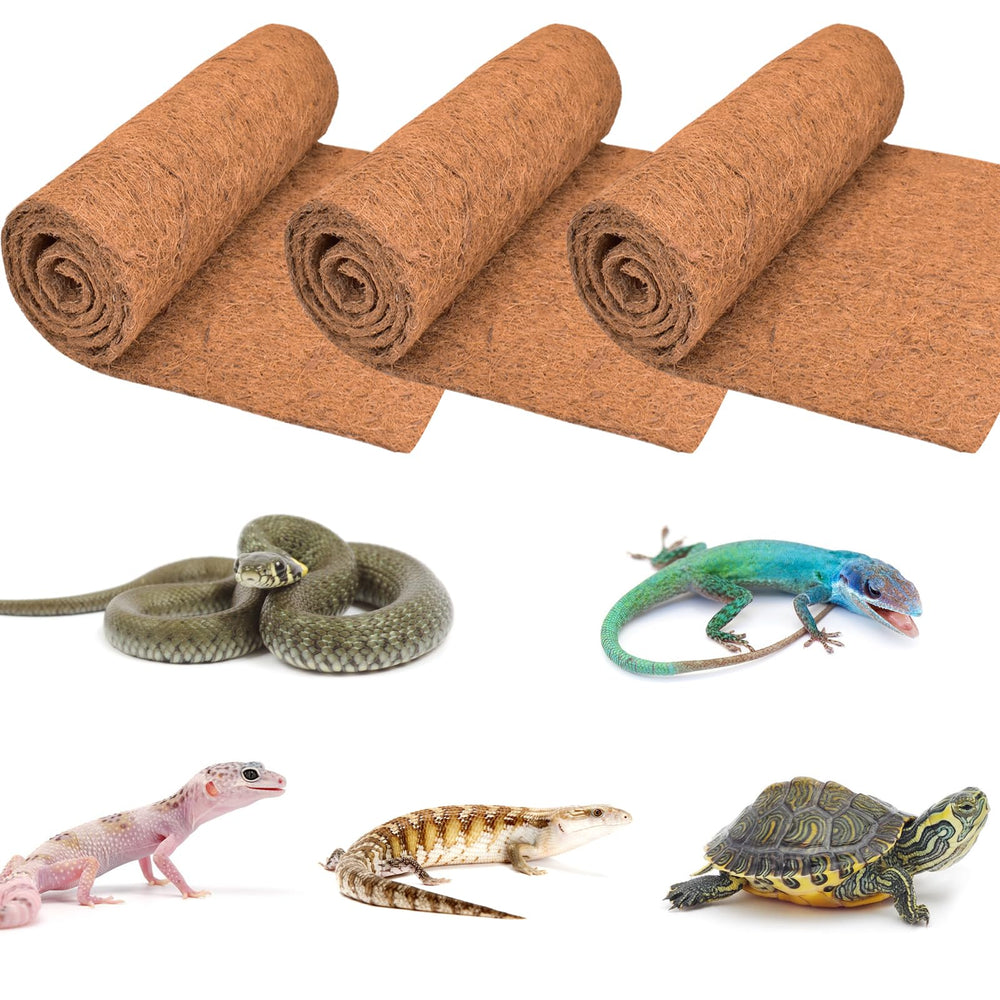 ZeeDix tapete para reptiles de coco natural, 18x36, tres rollos para uso continuo