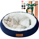 Cama Zerbuger para gatos con forma de dona redonda de 20 pulgadas para descanso cómodo.