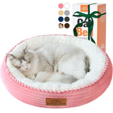 Cama Zerbuger para gatos, rosa y forma redonda, descanso cómodo.