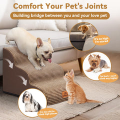 Zerbuger escalera para gatos, tres pasos junto al sillón.