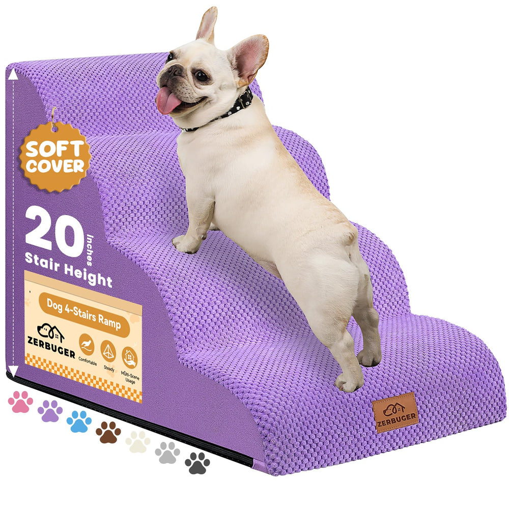 Zerbuger rampa para perro y cama de 16 pulgadas con tres pasos, fácil subida diaria