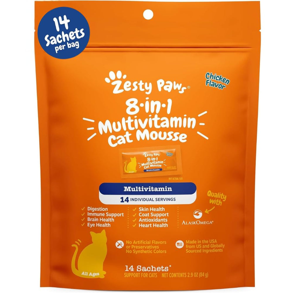 Zesty Paws Mousse para gatos interiores, enfoque digestivo para una digestión suave