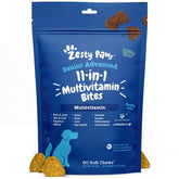 Zesty Paws Senior Dog Multivitamin: empaque visible, apoyo general para perros mayores.
