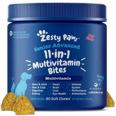 Zesty Paws Senior Perro multivitamínicos en frasco para vitalidad diaria