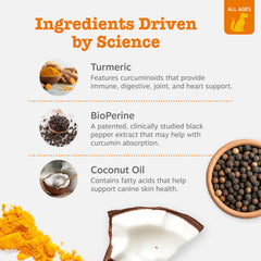 Zesty Paws Turmeric Curcumin: ingrediente curcuma orgánica para perros.