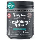 Zesty Paws Vet Strength Calming Bites envase para dosificación diaria ayuda al manejo del estrés normal