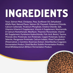 Detalle de fórmula con proteína de pescado como ingrediente principal de Zignature Trucha y Salmón.