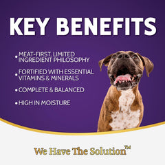 Pavo como estrella de la fórmula, fuente de sabor y nutrientes.