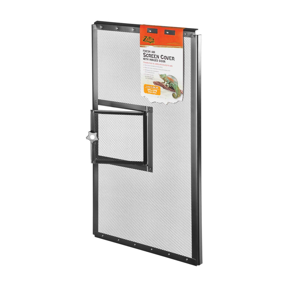 Zilla cubierta de pantalla para terrario con puerta: mejora ventilación y alimentación segura