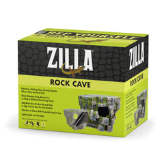 Zilla Cueva de roca gris, decoración vertical, refugio seguro y camuflaje realista.