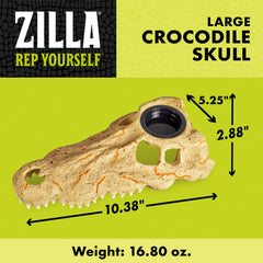 Zilla Rapid Sense Decor cráneo de cocodrilo grande: detector UVB y decoración llamativa.