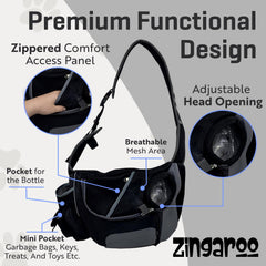Zingaroo sling-mascota malla transpirable para ventilación.