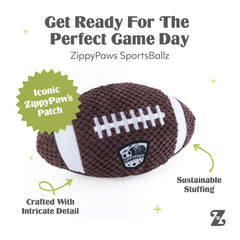 ZippyPaws SportsBallz sonajero medio: peluche divertido para lanzar y buscar.