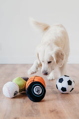 ZippyPaws SportsBallz tejido duradero y multicapa para juego prolongado.