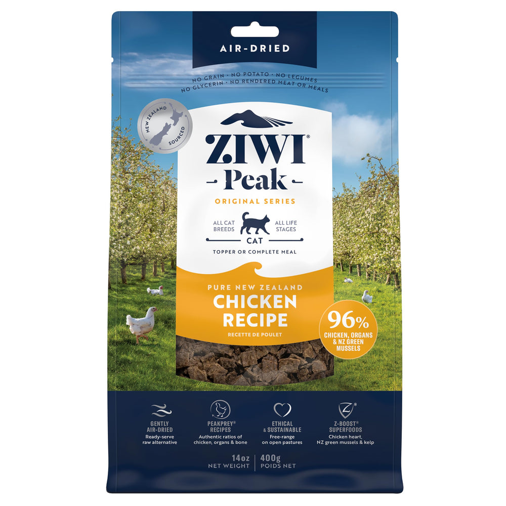 ZIWI Peak pollo deshidratado: alimento completo para gatos con proteína alta.