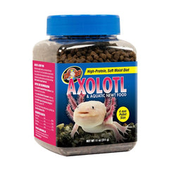 Croqueta de 4 mm de Zoo Med para axolotl, textura suave y fácil de comer.