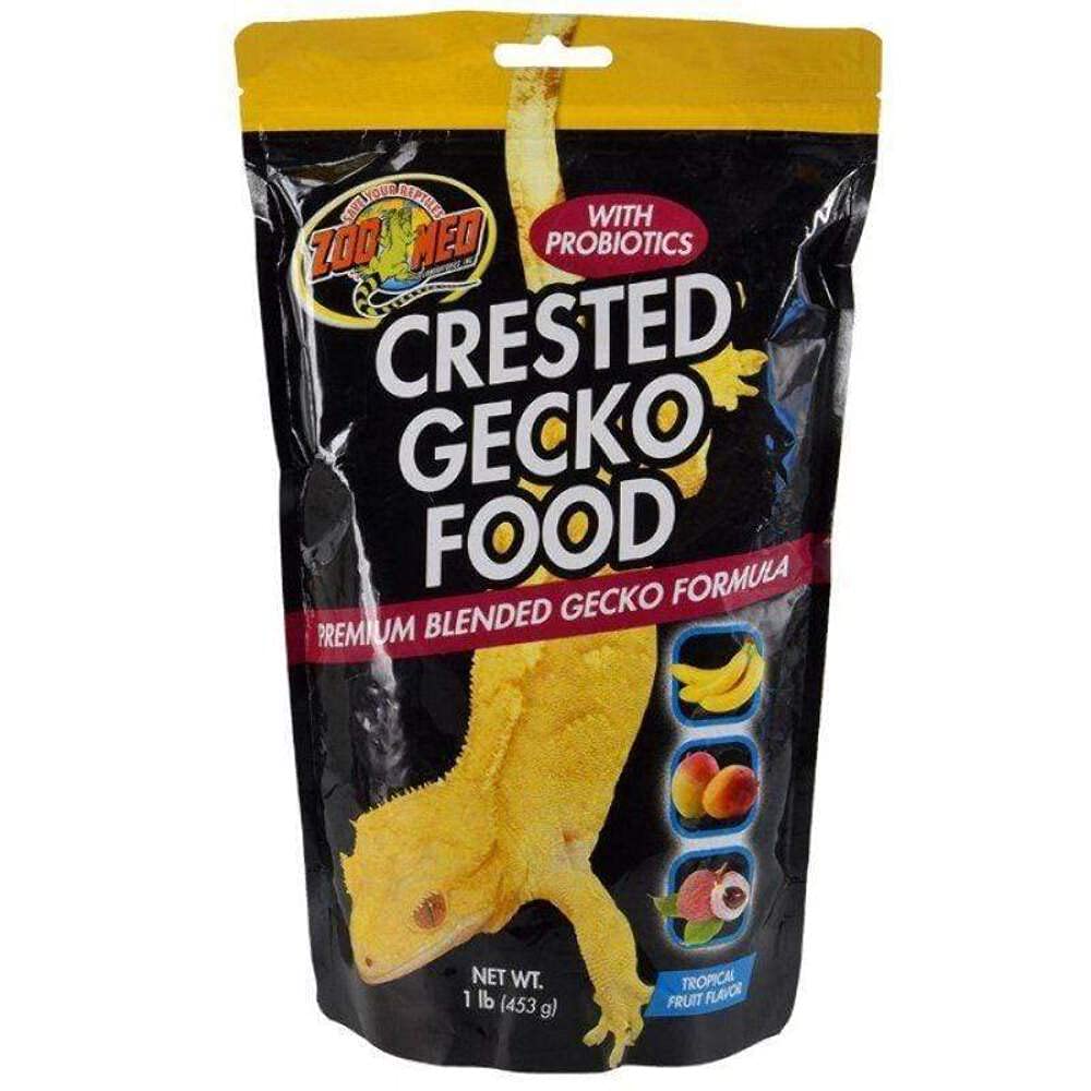 Zoo Med Alimento Gecko Crestado con fruta tropical para digestión y nutrición equilibrada.