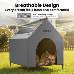 Zooba cama elevadora textilene 2x1: descanso ventilado para perros grandes.