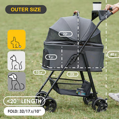 Zoosky carro removible para mascota, fácil de transportar como casa portátil