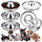 Zopeal seis cuencos de acero inoxidable para alimentar varias mascotas al mismo tiempo.