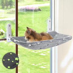Zoratoo hamaca-ventana para gato, estrellas brillan, descanso cómodo junto a la ventana.
