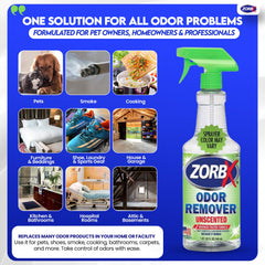 ZORBX eliminador de olores sin fragancia en salón, aire más limpio y neutro.