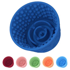 ZOURYNUA plato lento para perros en azul oscuro, favorece comer despacio.