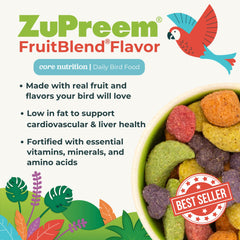 ZuPreem FruitBlend: nutrición esencial para la salud general y plumaje vibrante
