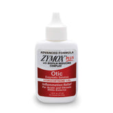 Zymox Advanced Formula Otic Plus, botella para higiene auditiva segura en mascotas.