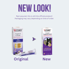Zymox crema tópica muestra textura suave para aplicar sin dolor.