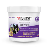 Zymox toallitas en envase para orejas de perros y gatos, limpieza suave.