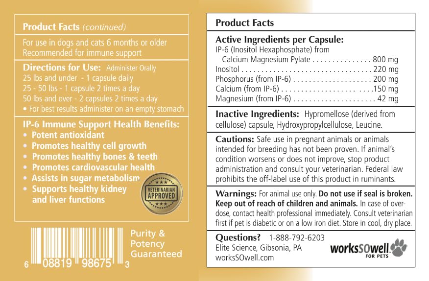 1-TDC WorksSoWell IP-6: etiqueta con ingredientes y beneficios para la salud