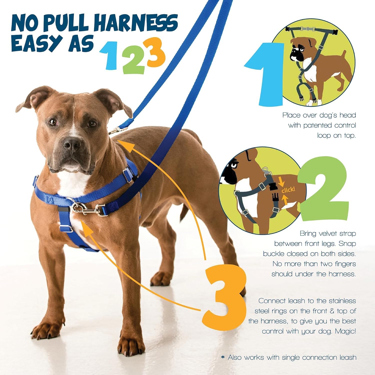 2 Hounds Design arnés frontal con anilla para guía suave