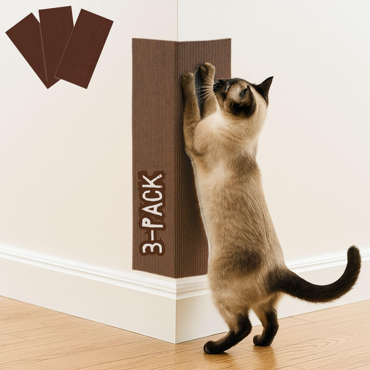 2ME almohadilla rasca-gatos 3-pack: superficie texturizada para rascar y entretener.