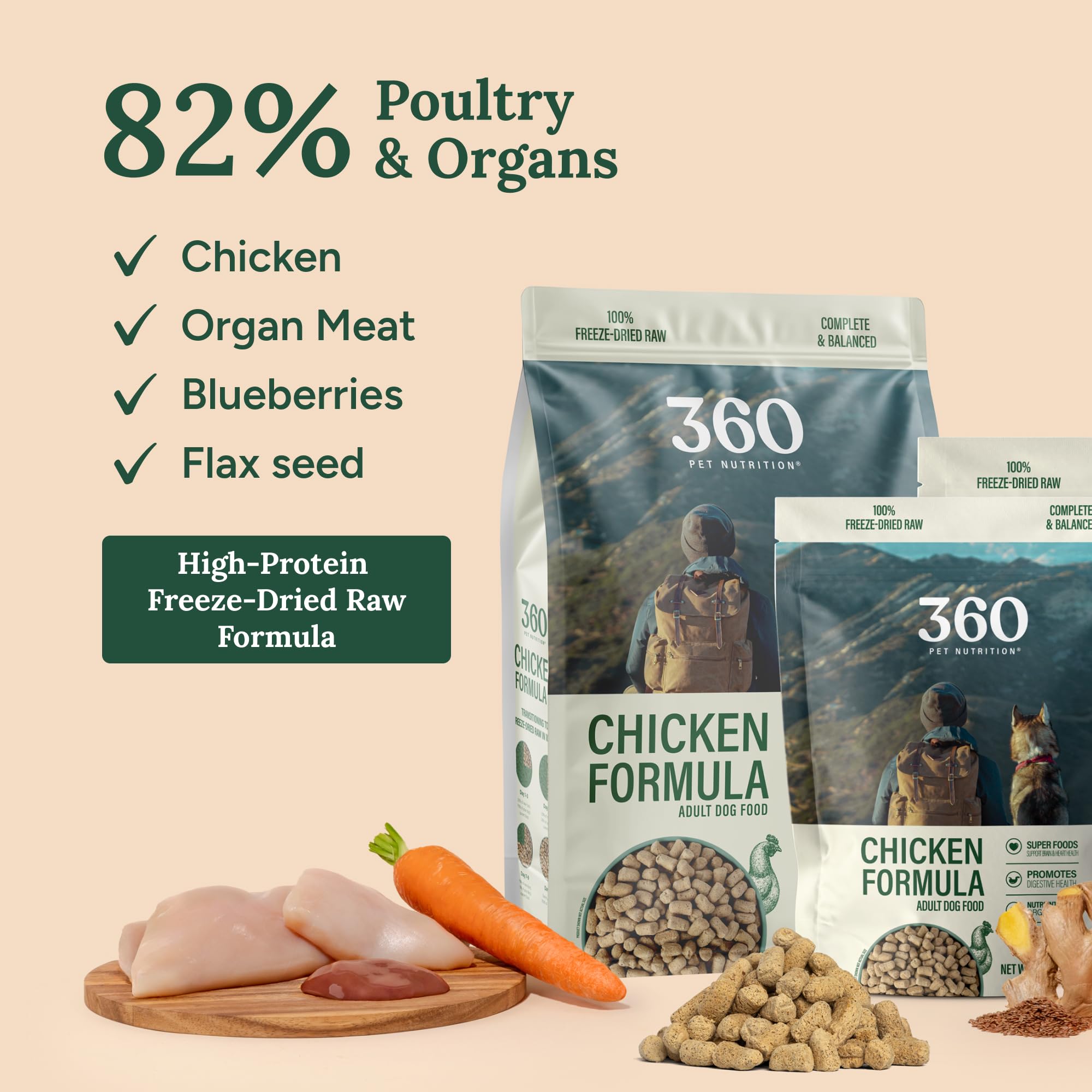 360 Pet Nutrition fácil de servir como plato principal o complemento.