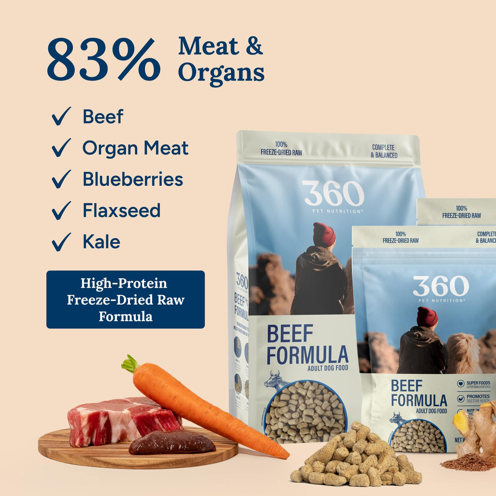 Listo para servir como comida completa o topper en 360 Pet Nutrition.