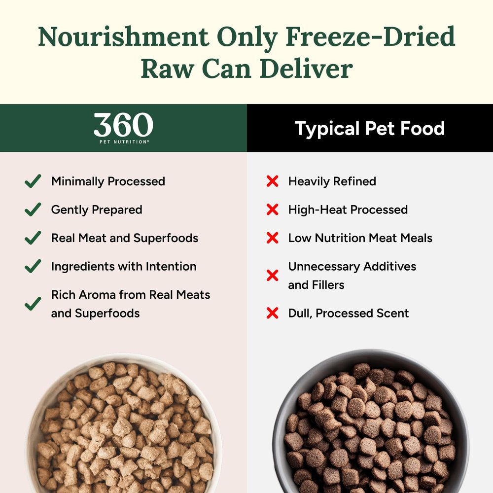 360 Pet Nutrition omega-3 para piel y pelaje saludables en perros, según uso recomendado.