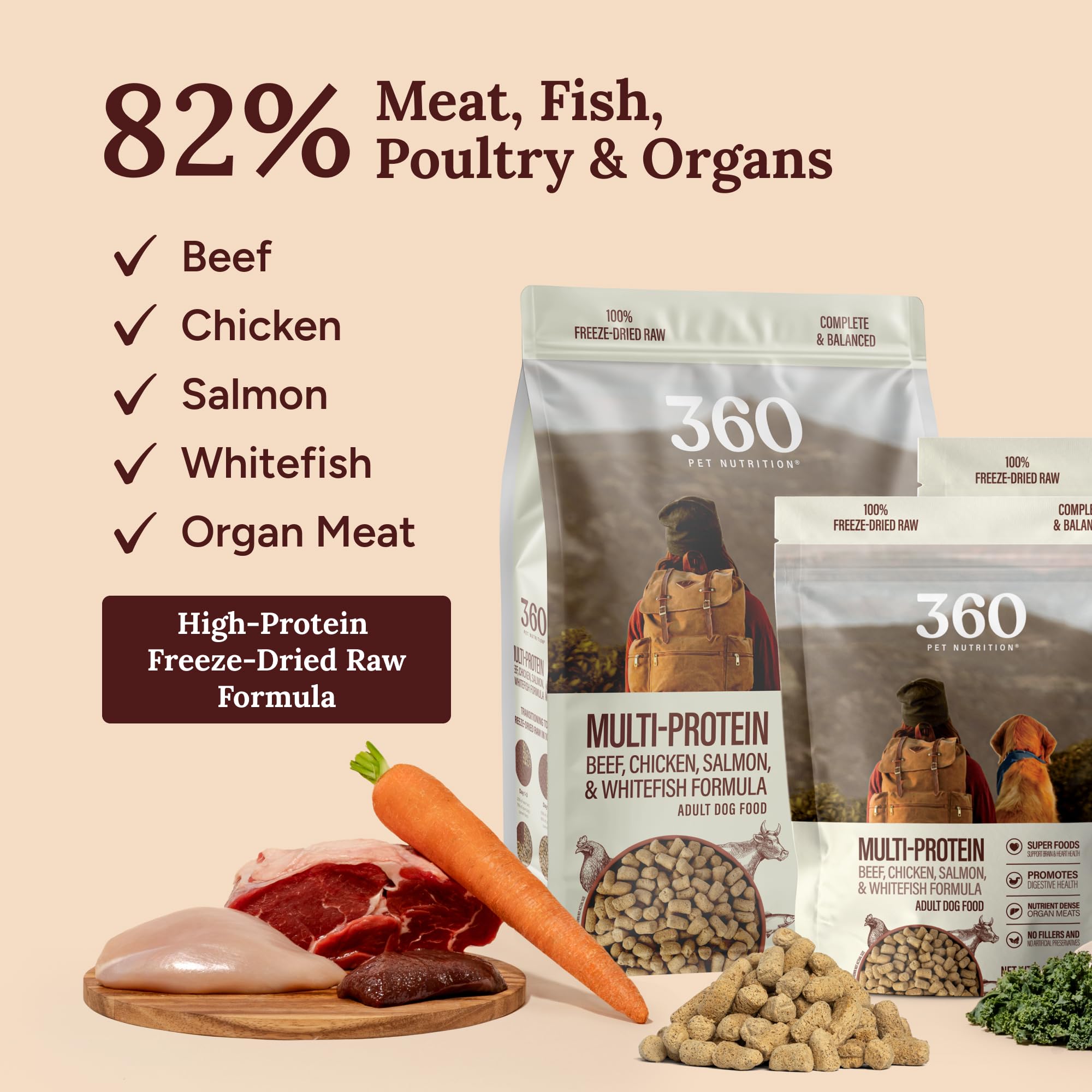 360 Pet Nutrition servir como comida principal o aderezo para variedad