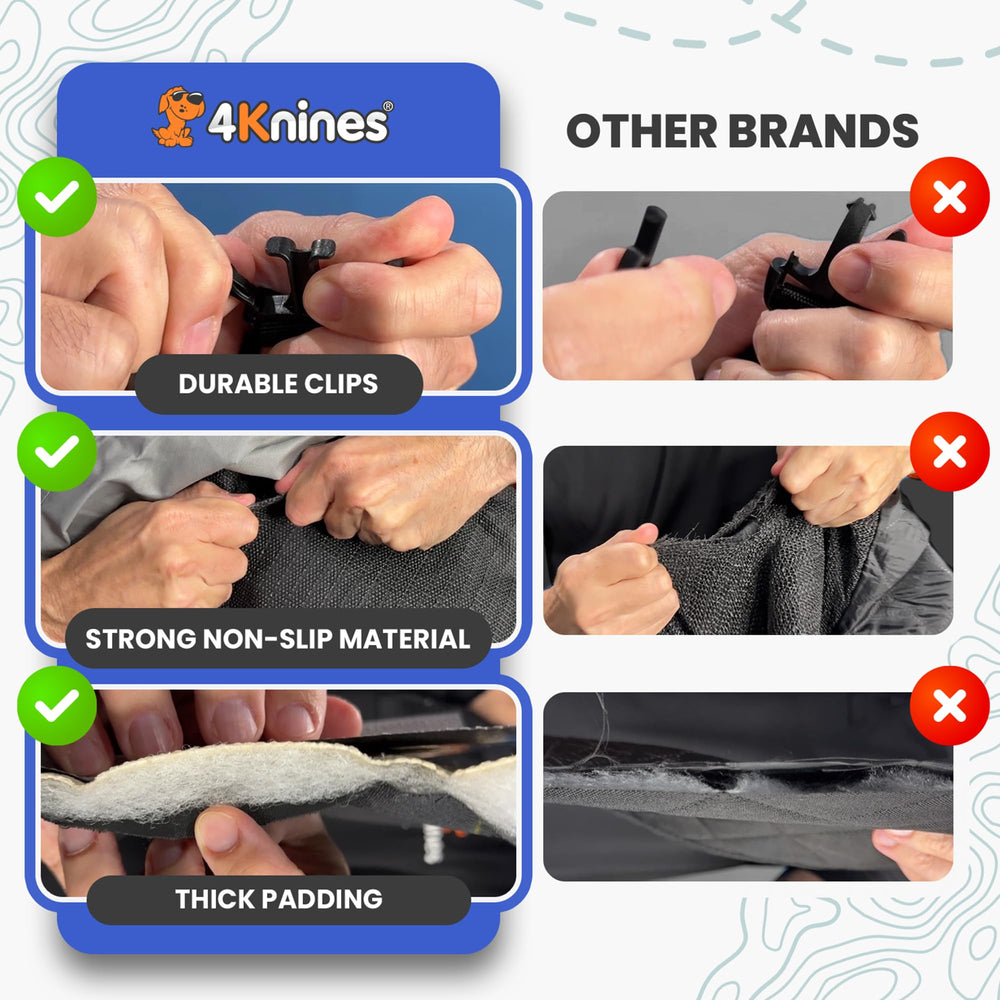4Knines base antideslizante y anclajes, mantiene el extensor fijo durante cada viaje.