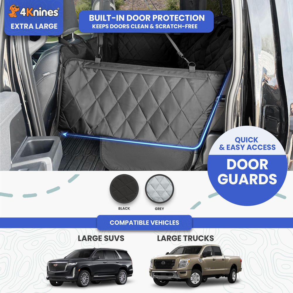 Espacio amplio y cómodo en el asiento trasero para perros en viaje largo.