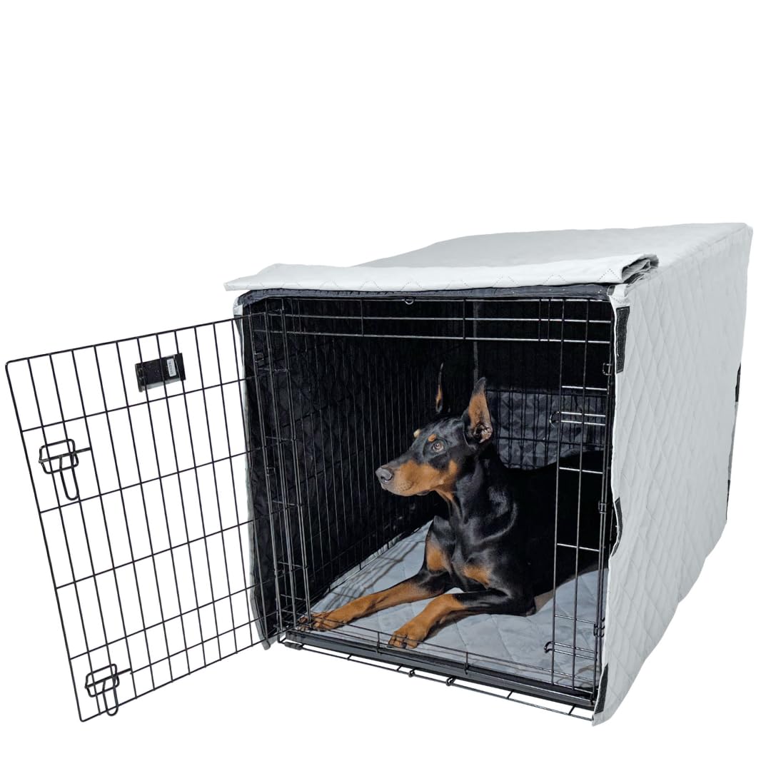 4Knines funda jaula perro cuadriculada 36 pulgadas: crea espacio privado cómodo