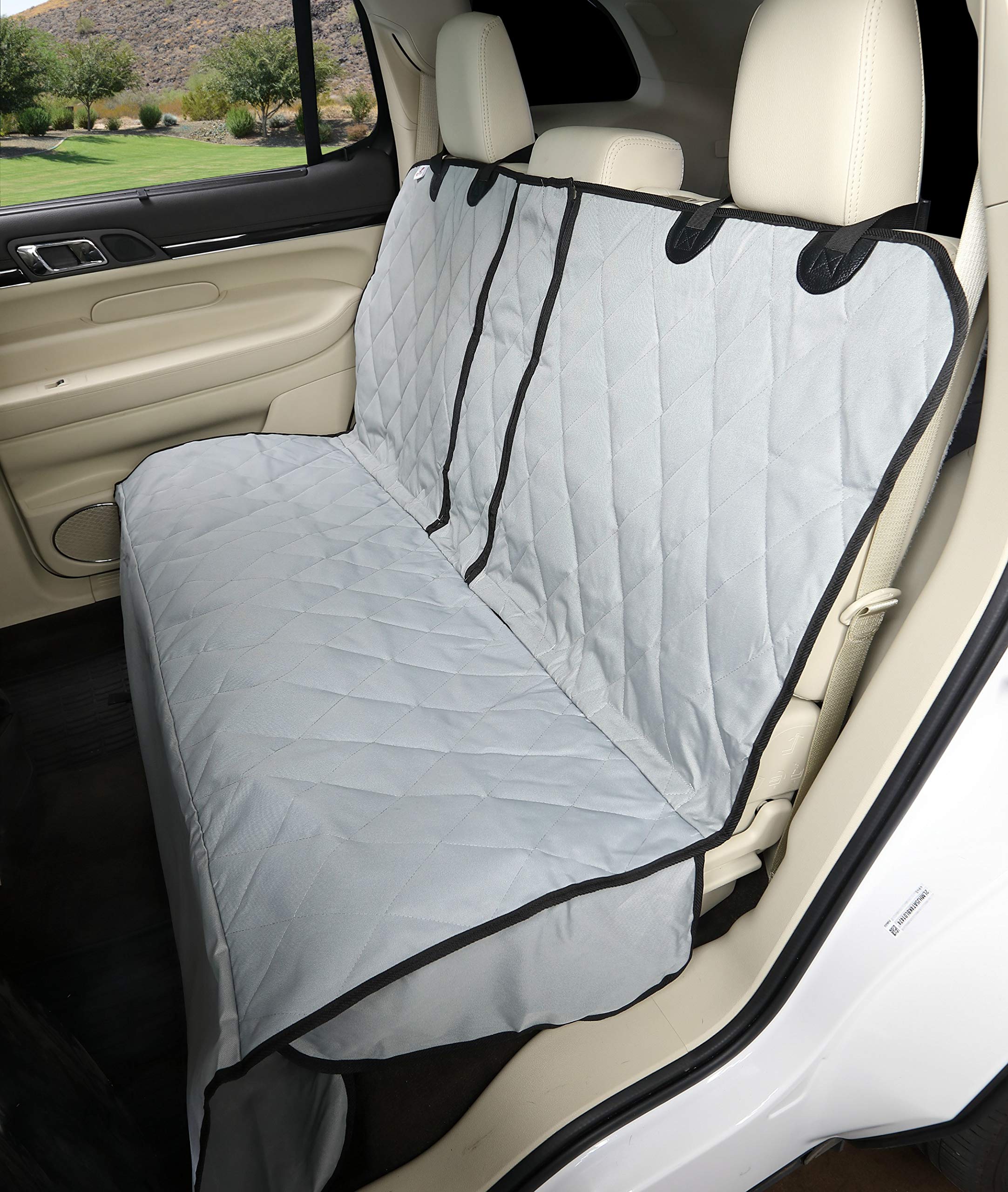 4Knines hamaca para asiento trasero XL ofrece cobertura amplia y protección para mascotas.