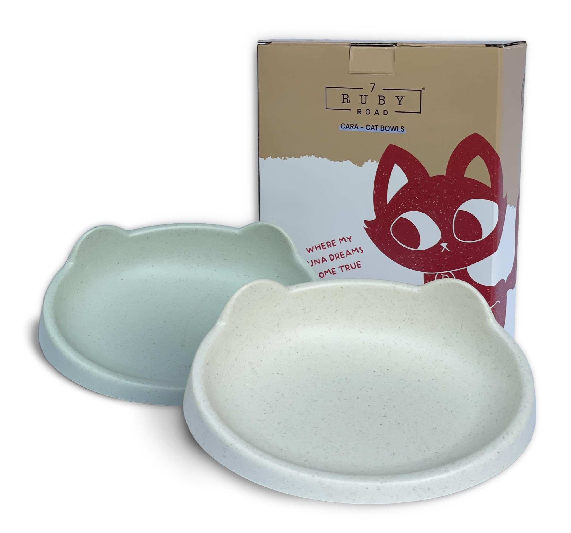 7 Ruby Road: cuencos para gatos anchos, ideales para comidas cómodas sin fatiga de bigotes.