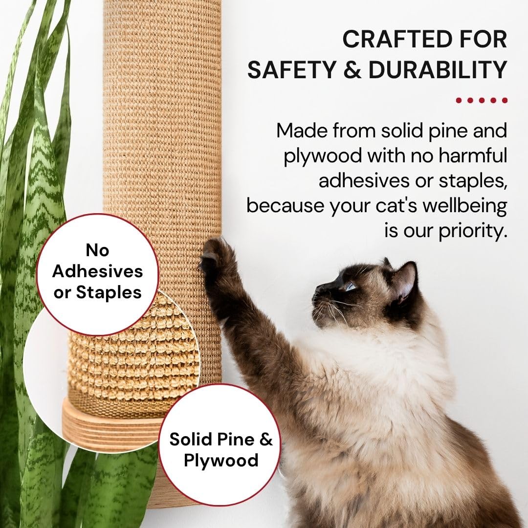 Rascador para interiores de gatos, ideal para apartamentos con espacio limitado.