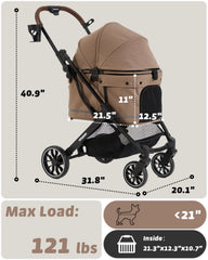 Carrito 797Audio para perros con ruedas de 8 pulgadas, suave sobre calles y parques.