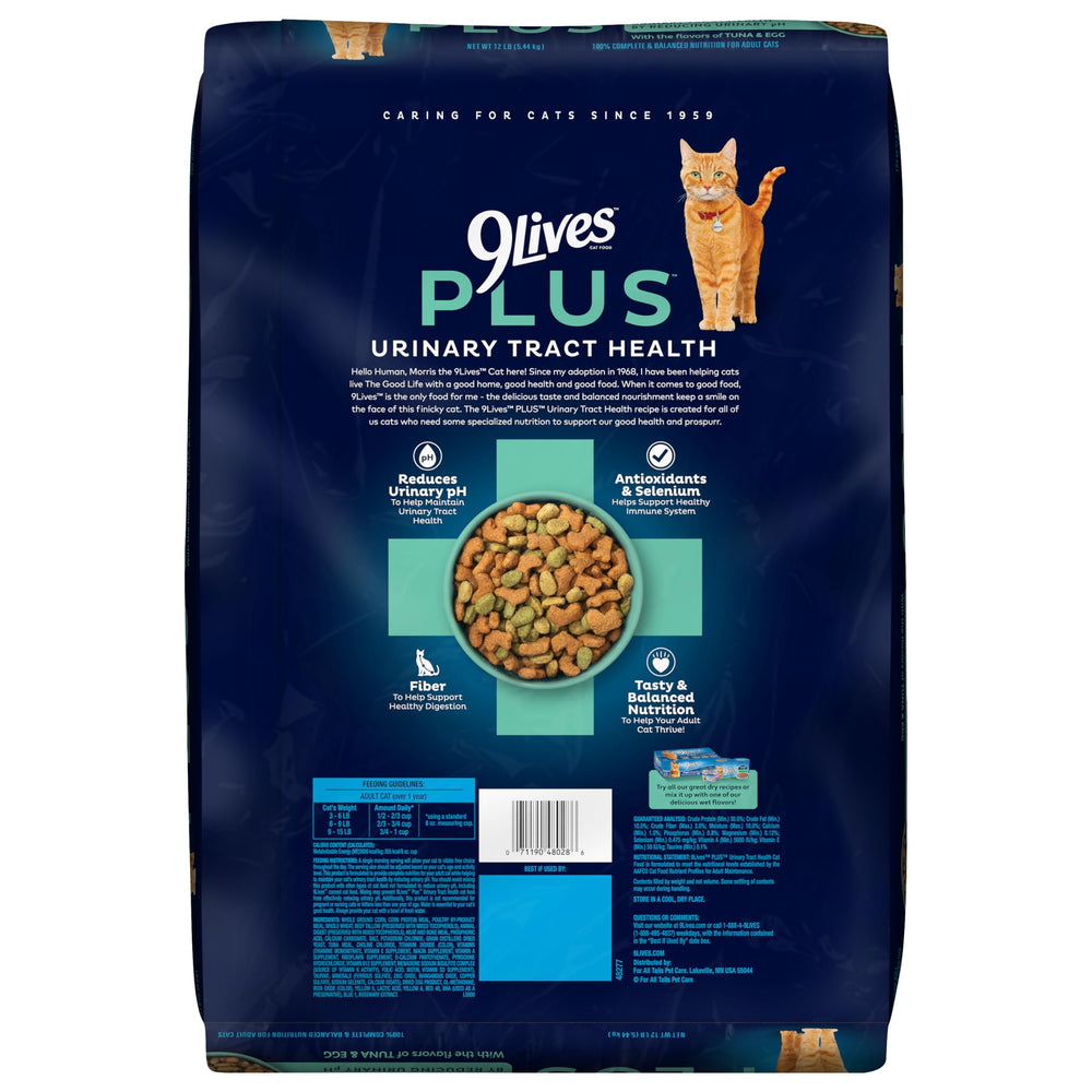 9Lives Plus croquetas sabrosas con textura atractiva para el día a día.